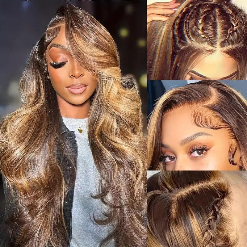 Front Lace Wig Female Highlight Gradient Big Wave