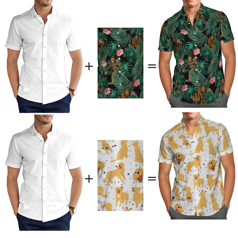 3D Digital Printed Shirt Personalized Patterns Printing Men's Casual Summer Short Sleeve Shirt