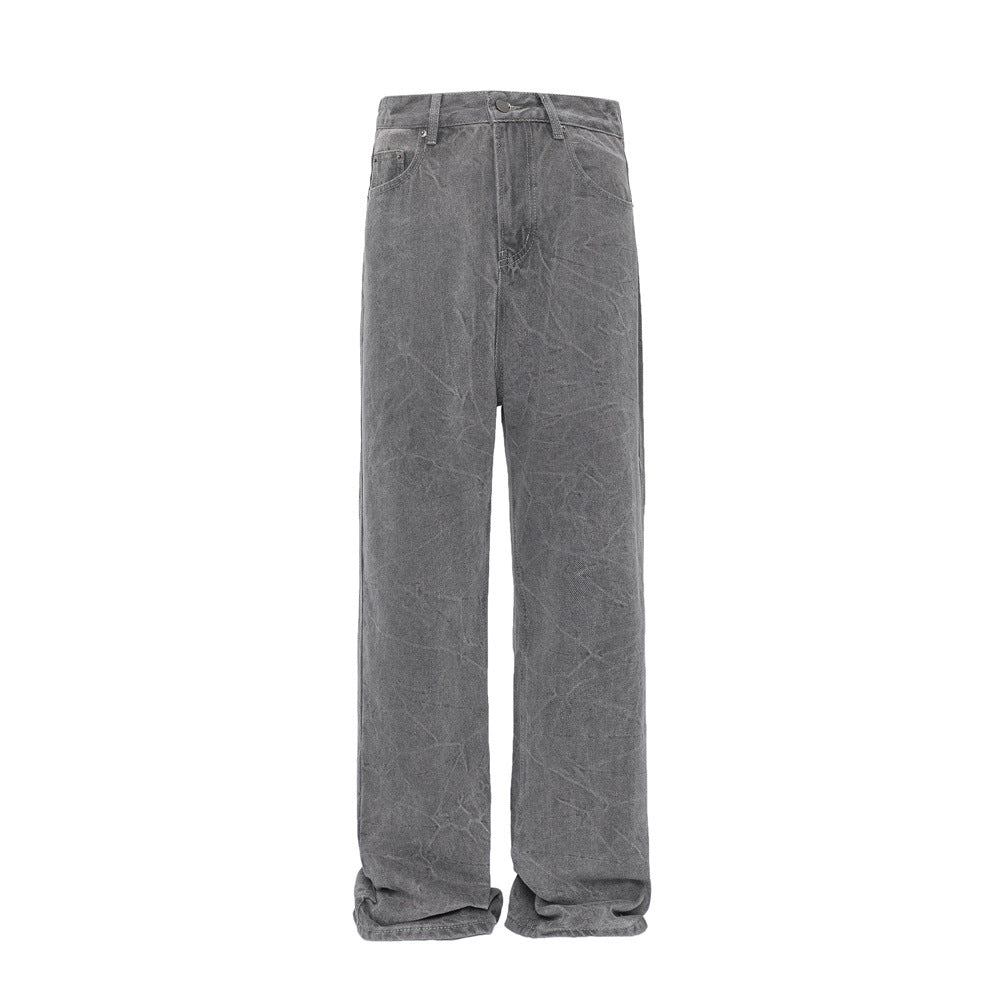 Fashion Wash Denim Mop Pants Men